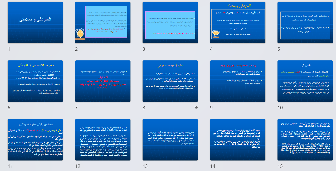 پاورپوینت افسردگی و سلامتی
